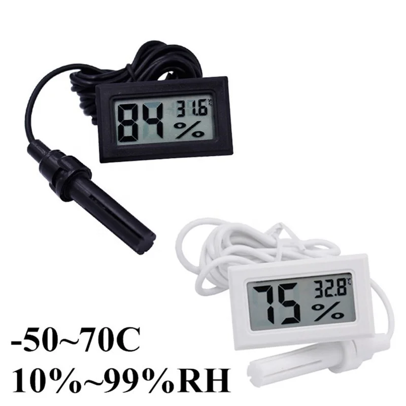 Multifunction Digital Display Indoor Temperature and Humidity Gauge Meter Thermometer Hygrometer Monitor White Color