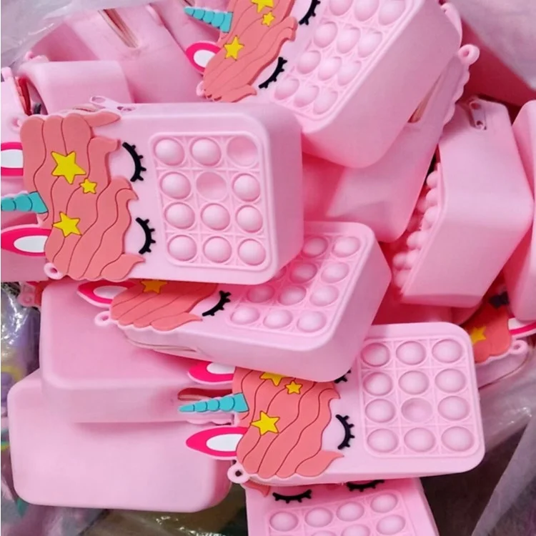 Маленькая Радужная котенка, яблоко, Микки, Детские Силиконовые пурпурные кошельки с единорогом, сумка для девочек