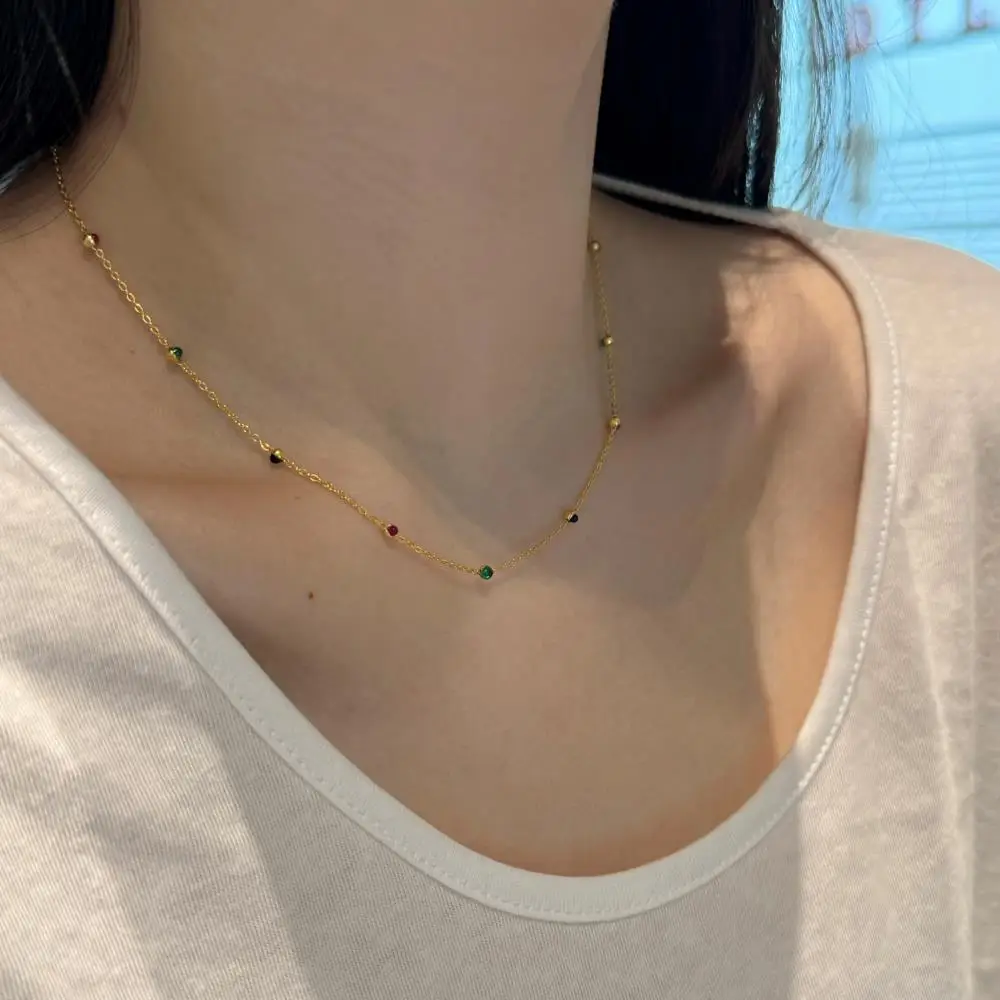 KAKODIY fashion 18K gold plated luxury elegant fashion 925 sterling silver simple bead chain Jewelry for Women necklace detail 1