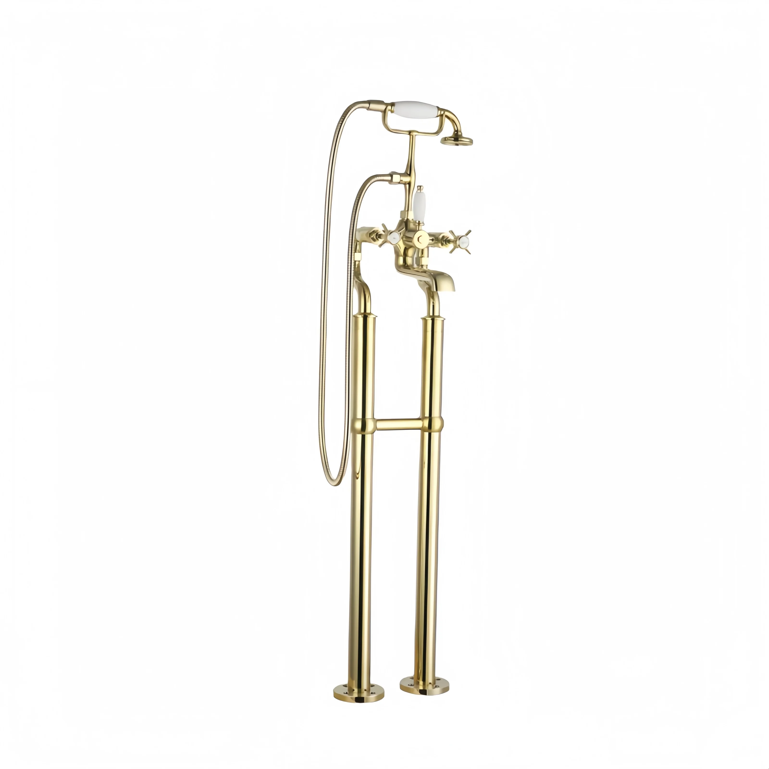 Traditional Floor Mounted Bath Shower Mixer - Gold supplier
