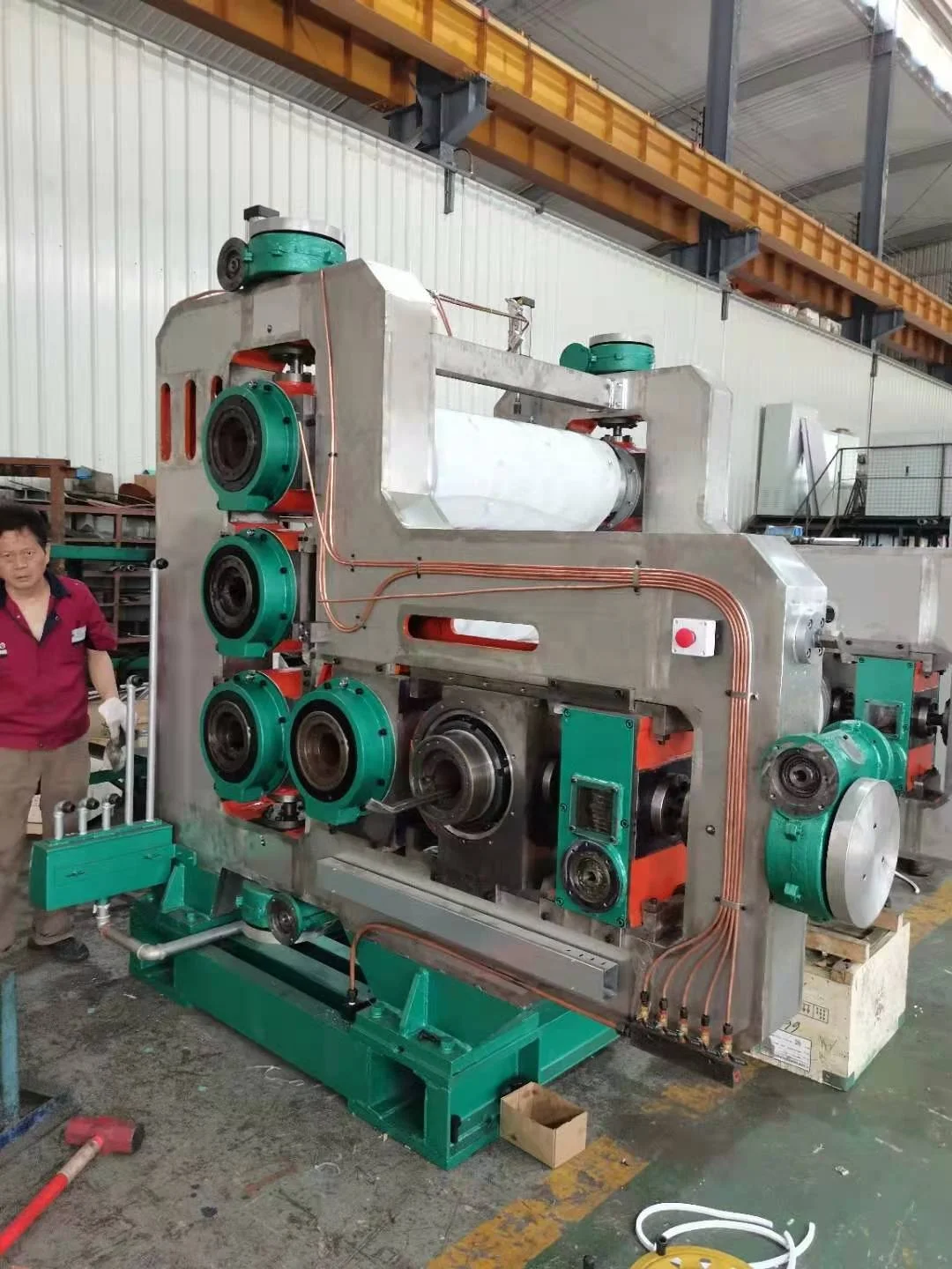 410*1350 PVC Rigid Rolls Film Making Machine With Extrusion Calendering Mixing Whole Production Line