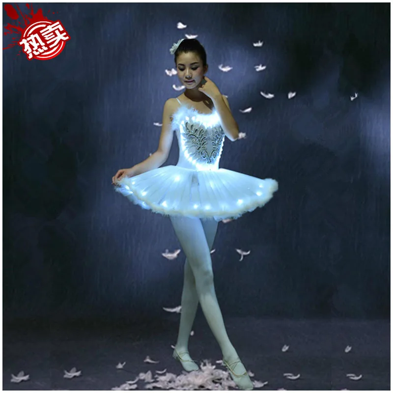 Luminous Dance Costume Fluorescent Ballet Skirt Adult Performance LED  Wedding Performance Clothing Starlight Children's Dress