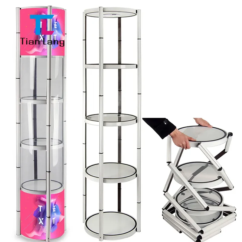 TianLang Promotional Folding Pop Up Twist Tower Display Stand