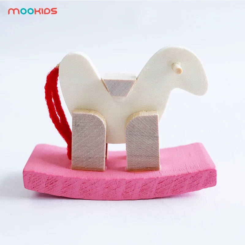 Детские деревянные игрушки ролевые игры Реквизит игры-пазлы двойная кровать деревянный кукольный домик маленькая мебель для