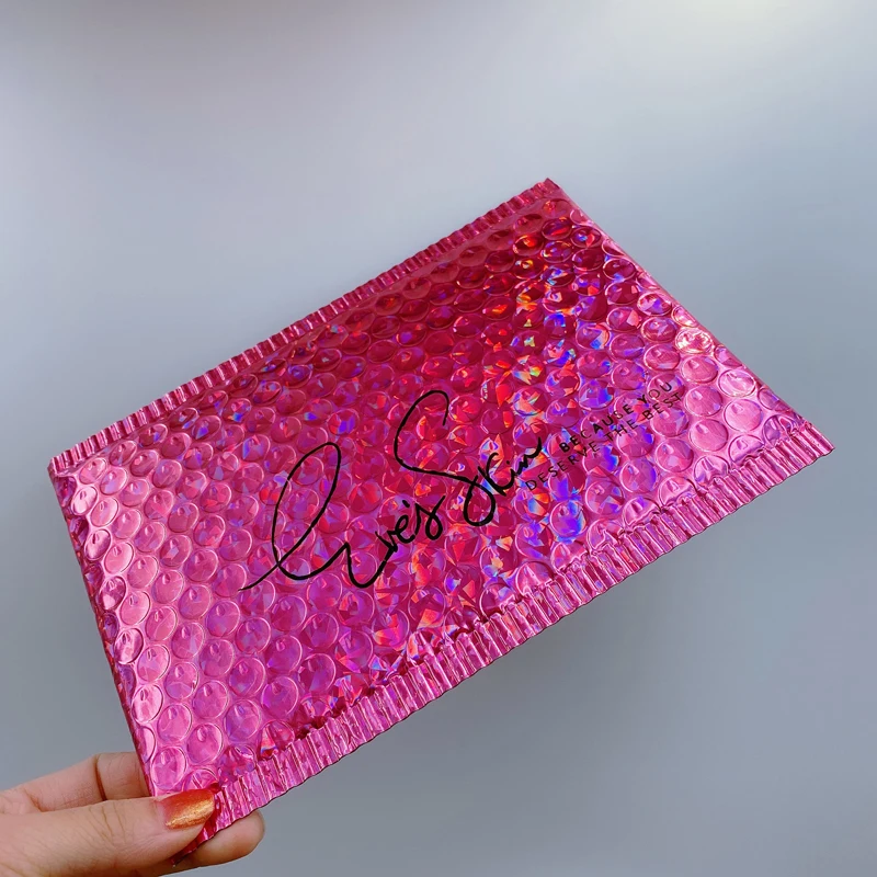 Custom Print Various Color Envelopes Bubble Bag Foil Metallic Bubble Envelope Express Mailer Bag