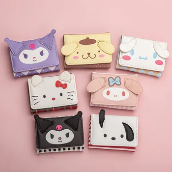 Wholesale Animal Shaped Wallet Mini Card Case Coin Pocket Adorable Cartoon Face Design for Teen Girls Tri-fold Wallet