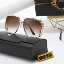High Quality Luxury Brand Designer Men Shades Steampunk Sunglasses Oversized Metal Flat Top Sun Glasses