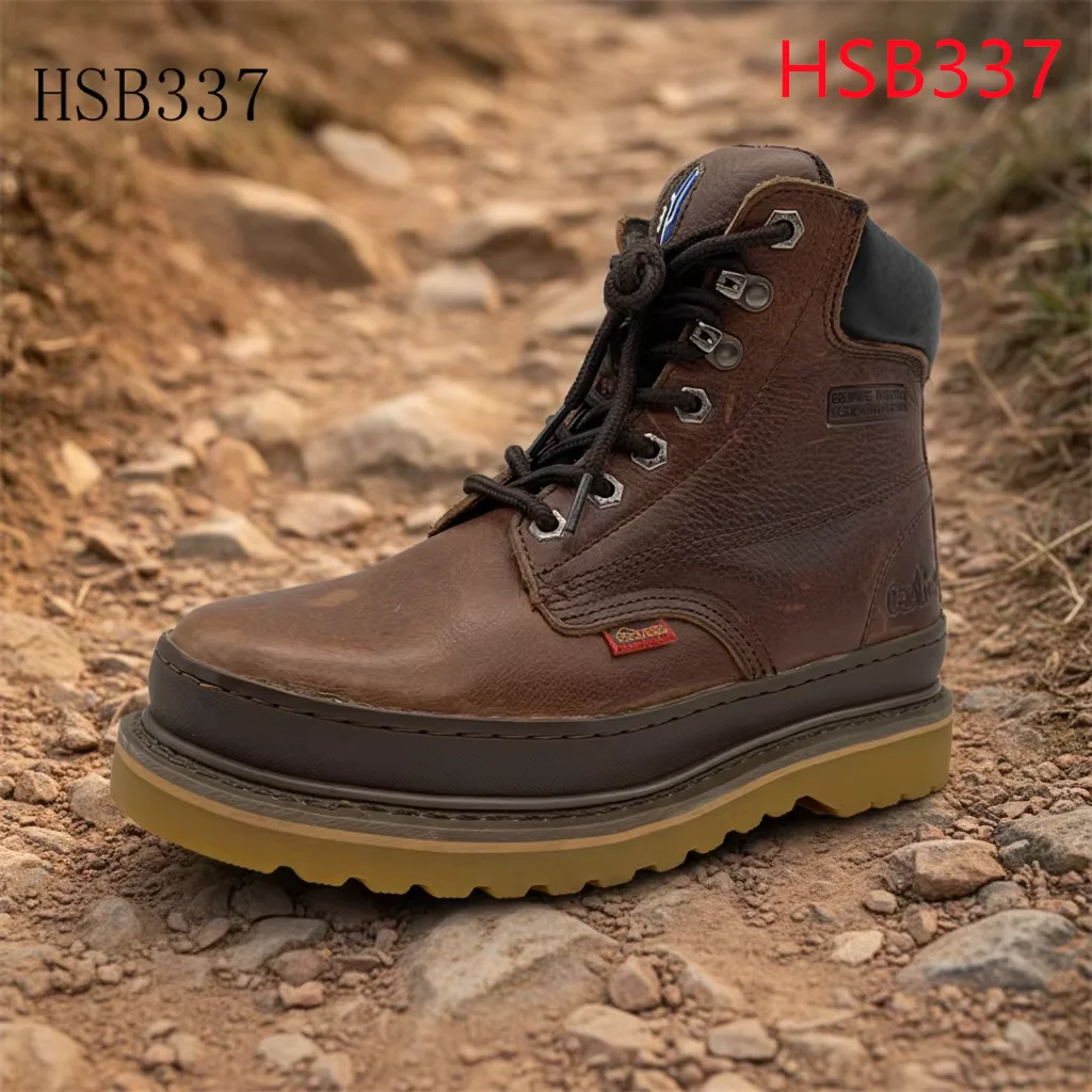 LXG, botas de trabajo marrones para plantas cementeras, diseñadas para mejorar la seguridad en el lugar de trabajo; calzado de seguridad con puntera reforzada, fabricado en cuero engrasado de grano superior y suela de caucho Goodyear, modelo HSB337