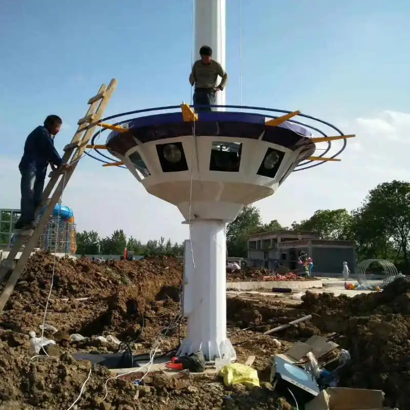 Восьмиугольный и многоступенчатый фонарный столб высотой 15–25 метров