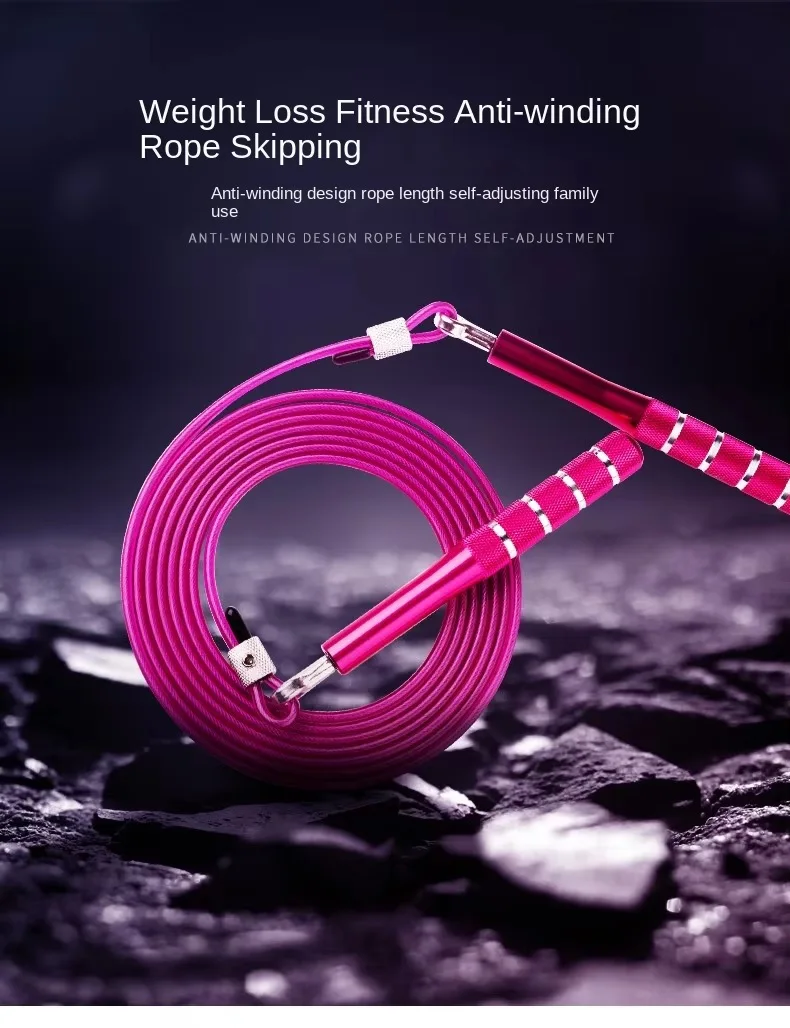 odm jump rope for fitness adults aluminium adjustable exercise fitness body building jumprope with steel wire-7