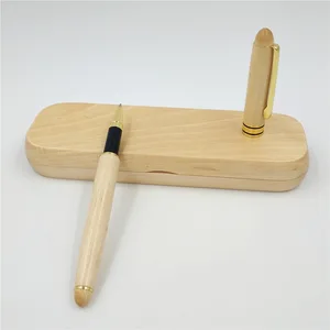 Wooden Roller Ball Pen Customized Engraving Logo Luxury Business Gift ECO Friendly Handmade Wood Signature Pen Set with Wood Box
