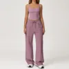 gilet pantaloni lunghi grigio viola