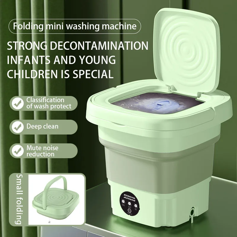 Portable Foldable Washing Machine With Spin Dryer Automatic Mini Underwear Sock 110v/220v Washing Machine With Centrifuge 8l - Buy Product on Alibaba.com