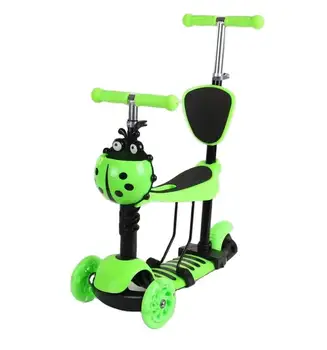 Scooter boys girls outdoor sports multi-functional pedal kick push flash 3 wheel 5 in 1