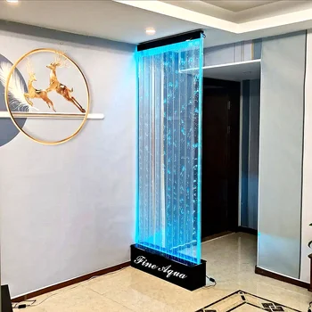 Decorative Indoor Fountain and Waterfall, LED Light Wall Waterfall Fountain LED Water Bubble Wall