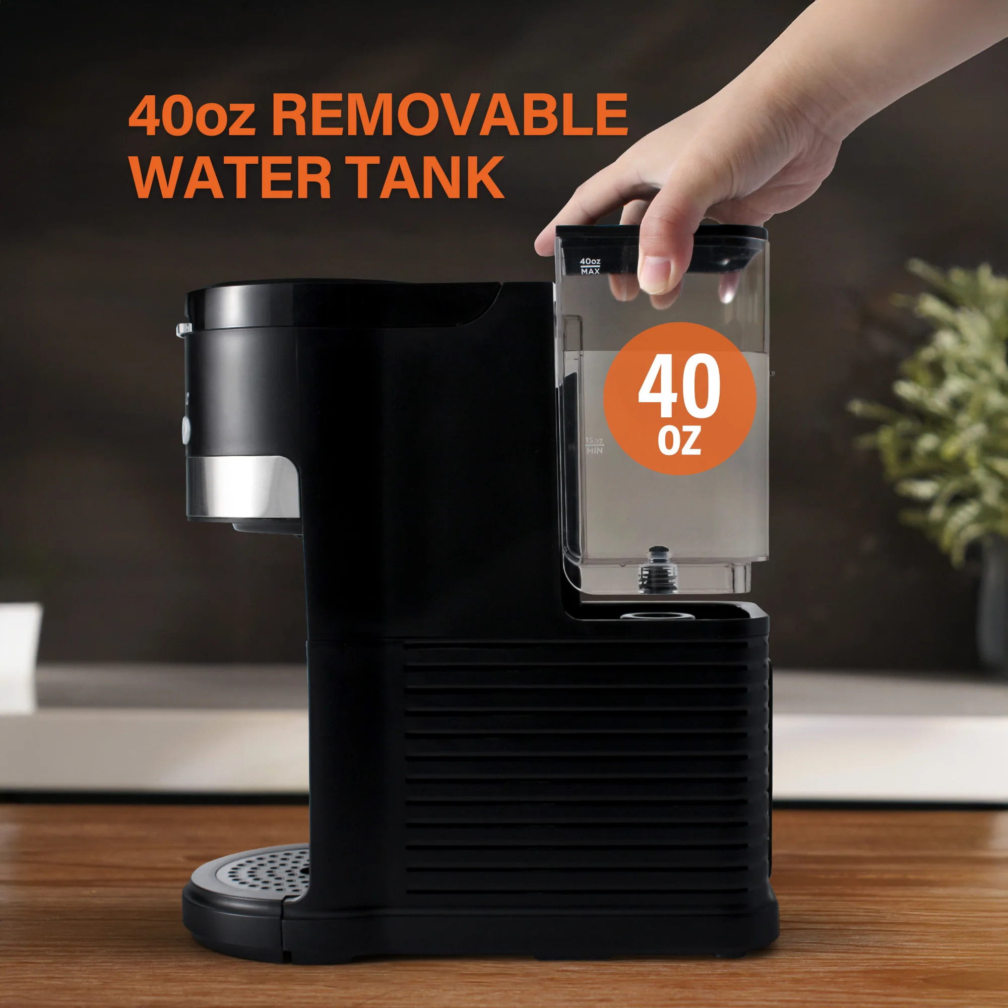 SHARDOR Instant Coffee Brewer Tea Machine Black Single Coffee Pod Fast Brew K-Cup Coffee Latte and Cappuccino Maker