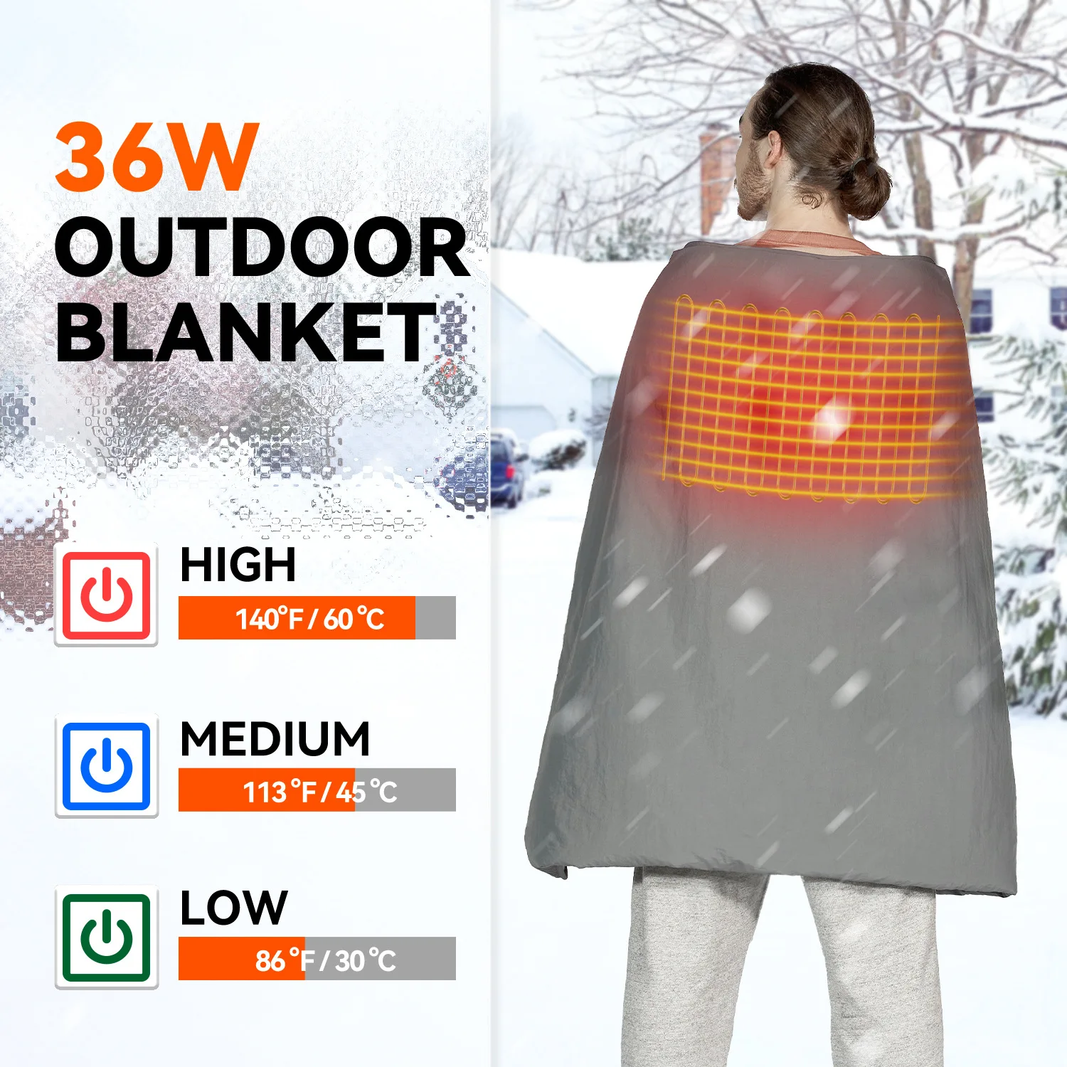 Winter 12v Camping Portable Electric Usb Battery Graphene Heating