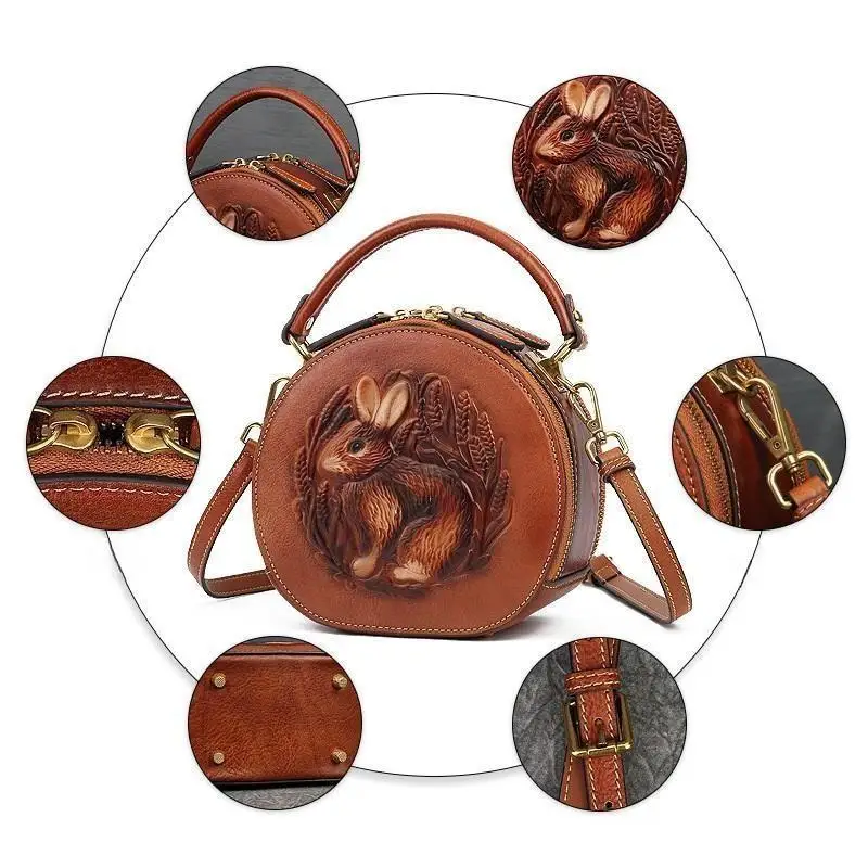 Wholesale Vintage Leather Crossbody Bag - Chinese Style