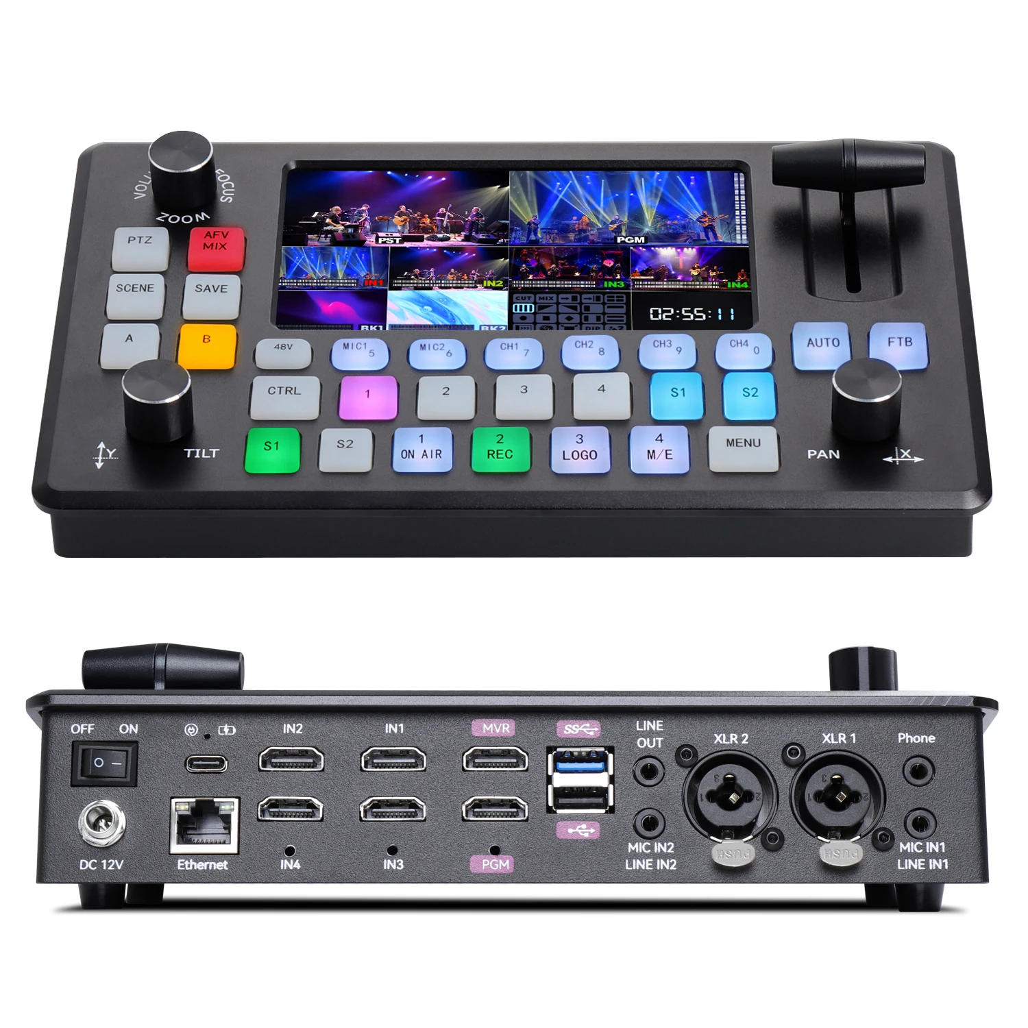 Video Switcher with PTZ Control - Live Streaming Mixer