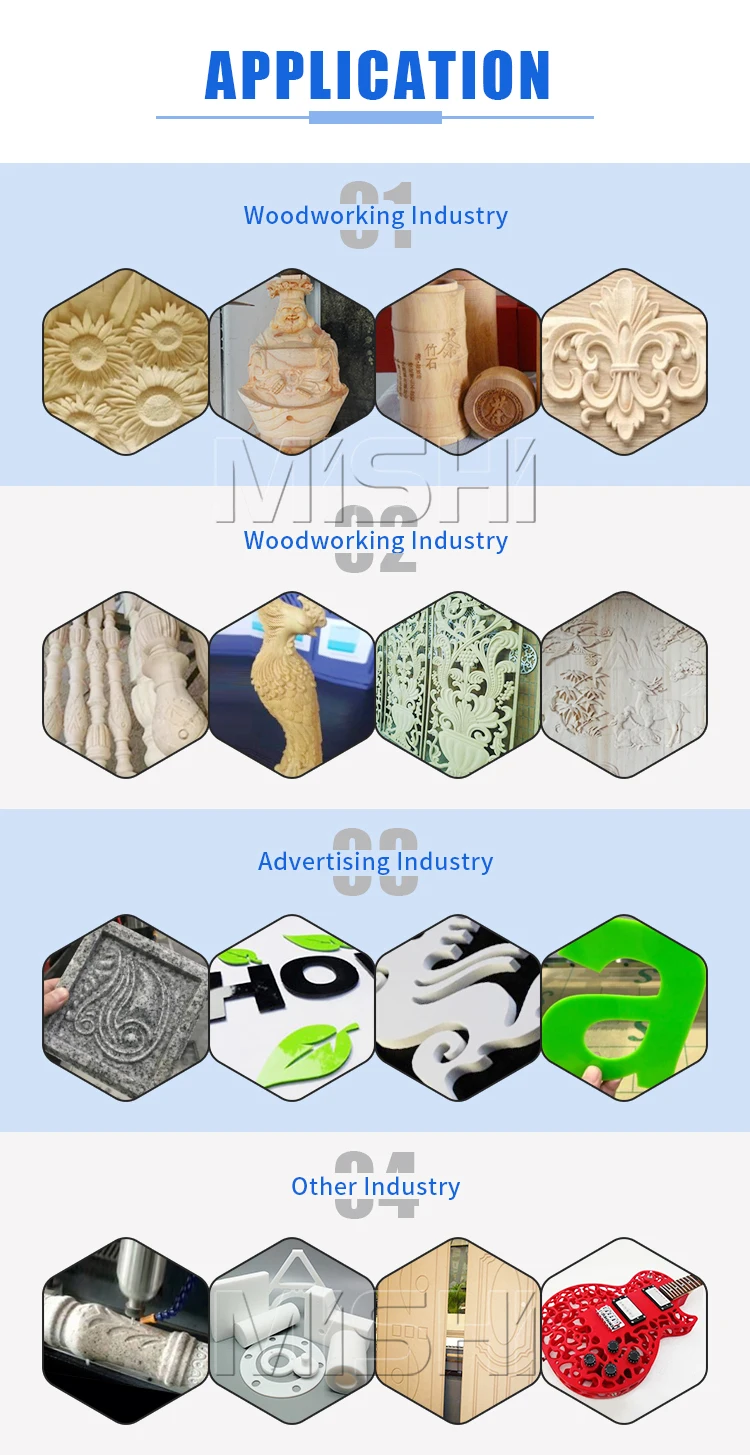 MISHI 1325 4 Axis CNC 3d Automatic Wood Carving Machine 6kw Spindle Cnc Router Woodworking Machinery