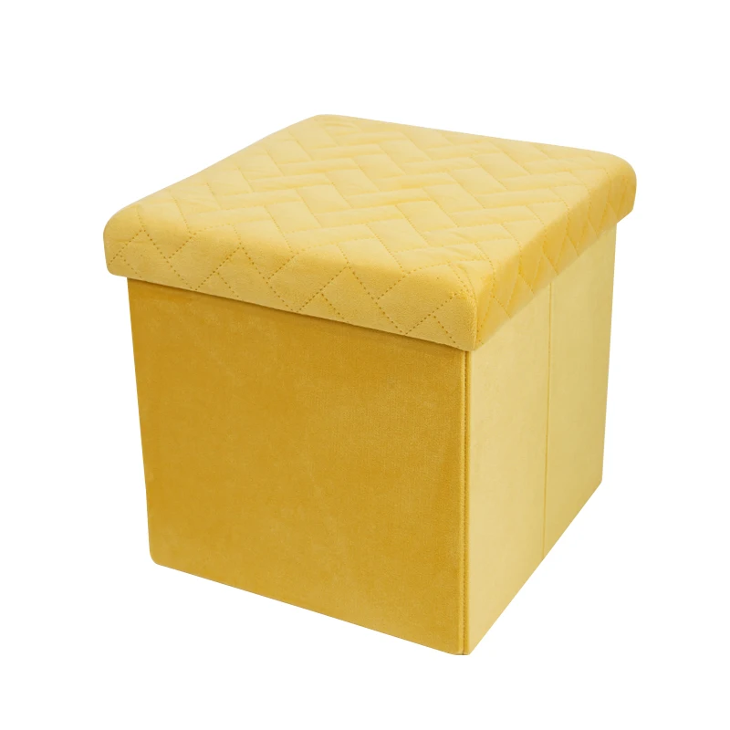 Modern Eco-Friendly Soft Foldable Fabric Large Capacity Storage Ottoman for Bedroom Living Room