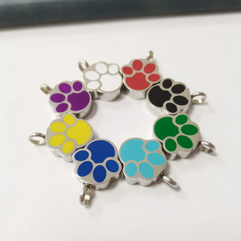 Cremation jewelry stainless steel urn cat paw urn necklace cat and dog ashes memorial pet urn pendant mini souvenir urn pendant