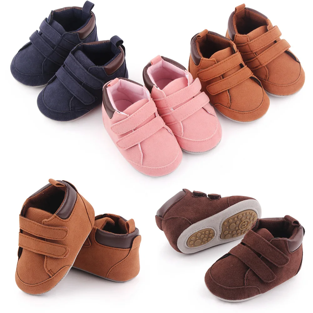 Spring& Autumn Polish Pu Leather Lace up Anti slip Rubber Sole Ankle Boot Walking Baby Shoes for Baby Toddler Infant Girl Boy