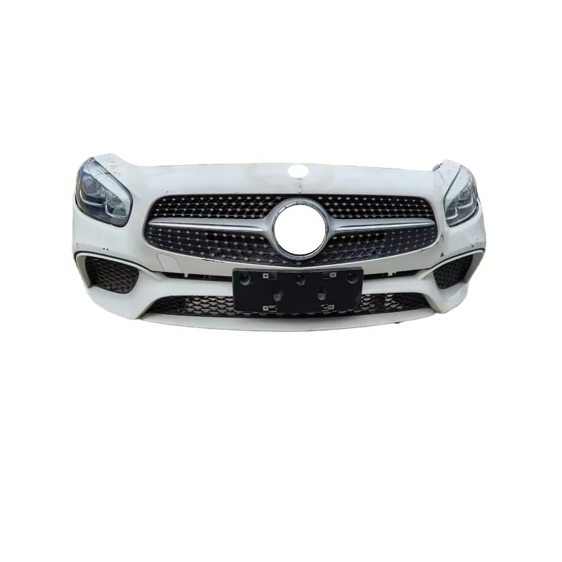 Used Front Bumper Assembly for Mercedes Benz SL AMG W231 Including Radiator Headlights Hood Mudguard