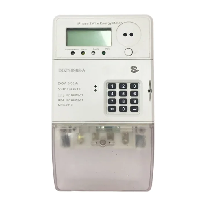 GPRS/PLC/LORA RF Module Keypad Single Phase Prepaid Smart Electricity