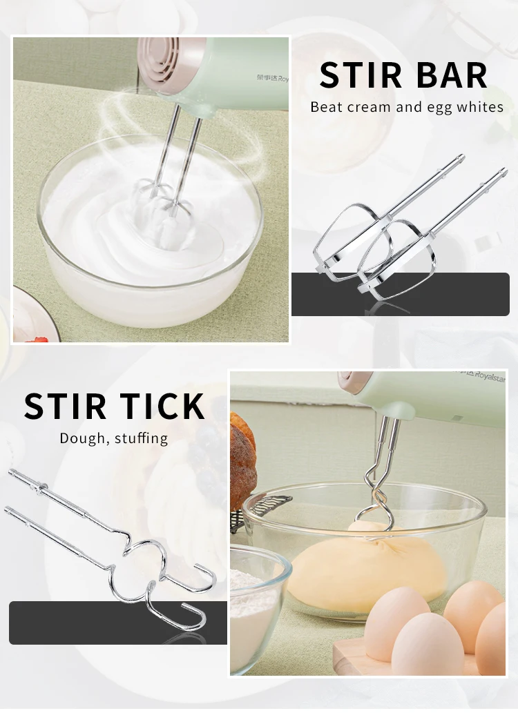 Custom Automatic 5 Speed Small Kitchen Electric Egg Beater Cake Immersion Mini Stick Whisk