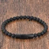 Stainless Steel Leather Bracelet-2