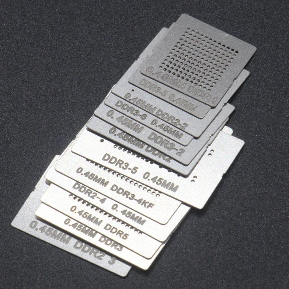 12pcs BGA Reball Reballing Stencil Template Direct Heating for DDR Memory Stencil