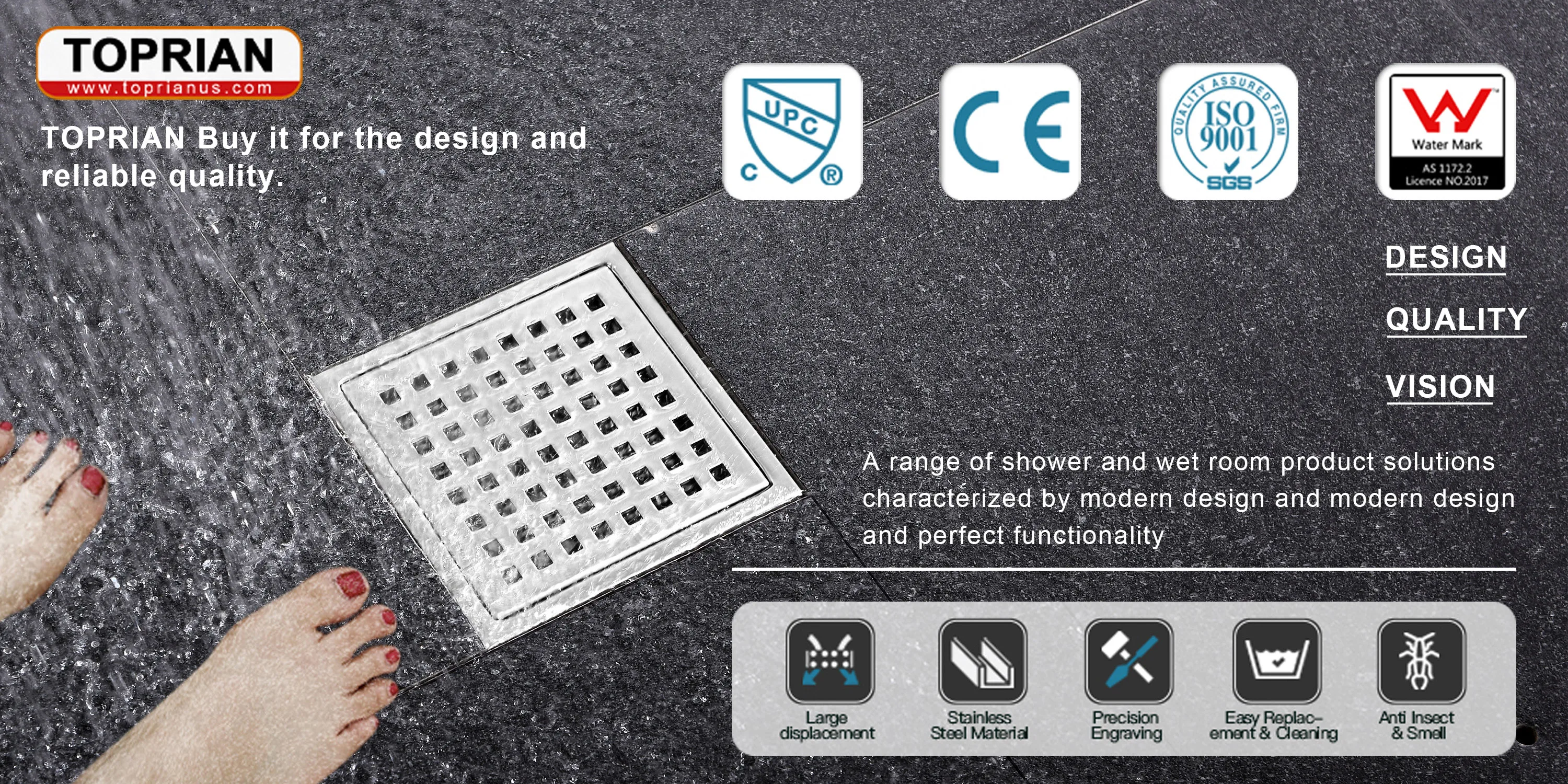 Starbath Shower Stainless Steel Bathroom Solid Copper Toilet Floor