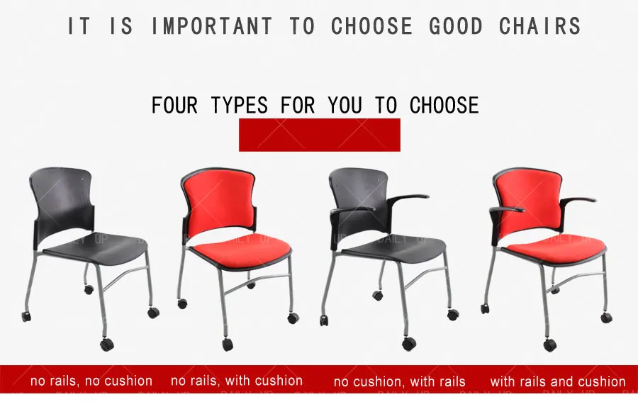 High Quality Kitchen Chair With Wheels Metal Frame Mobile Training Chair With Cushion And Ergonomic Armrest For Dining And Study