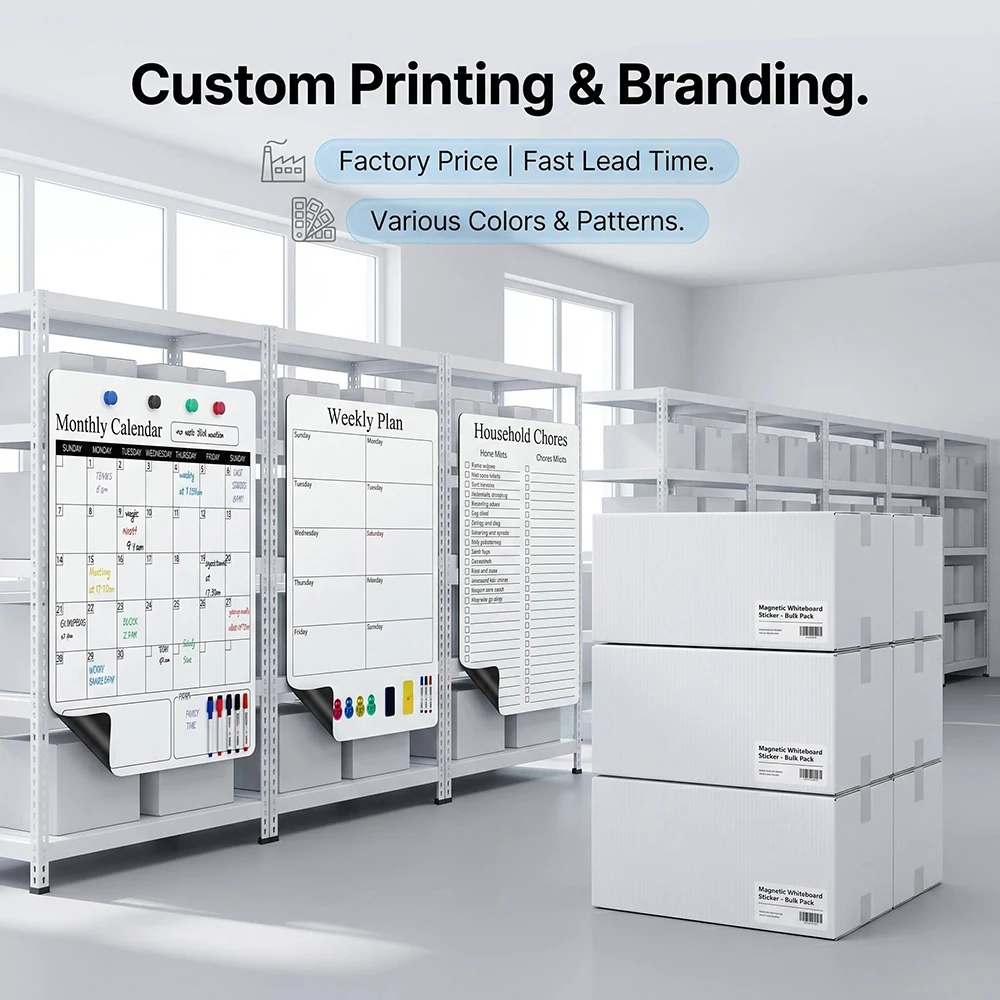 Custom flexible whiteboard sheet retail display