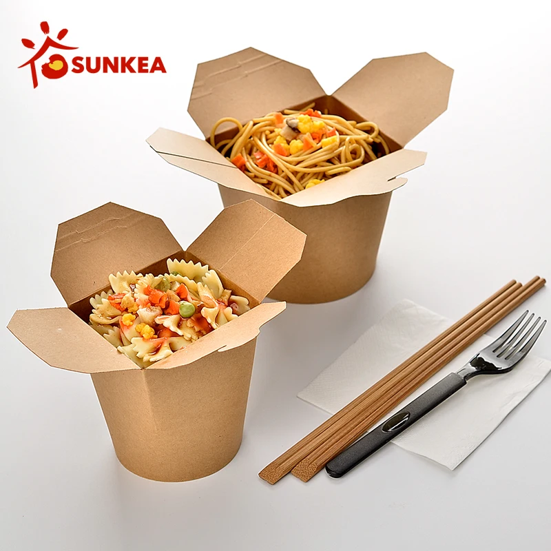 PLA Compostable Kraft Food Packaging Box for Noodle Pasta - China Food Pail  Box and Take Away Noodle Box price