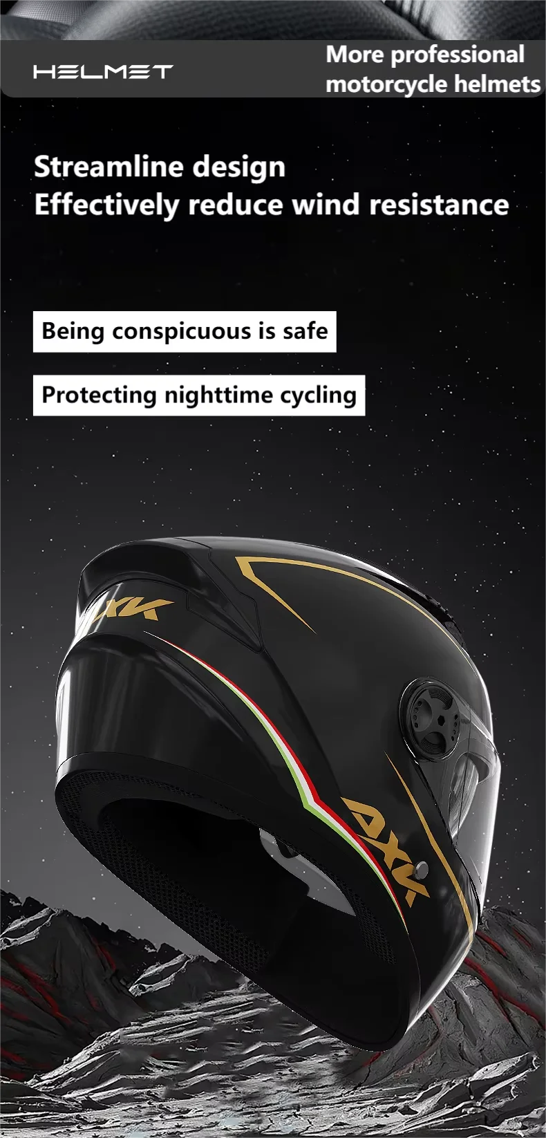 Durable Protective Classic Cool Full Face Motorcycle Helmet Solid Color Paris Cross-Border Electric Motorcycle Helmet