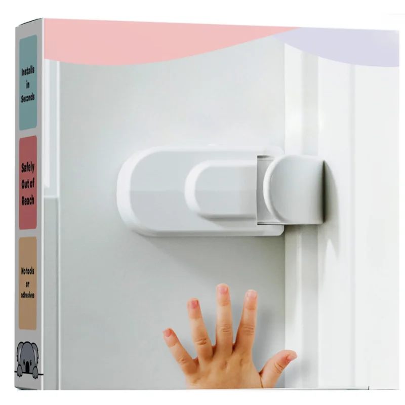 Plastic Snap-On Cabinet Door Lock Kids Can't Reach No Tools/Adhesives Required Childproof Safety Lock (1 Pack)