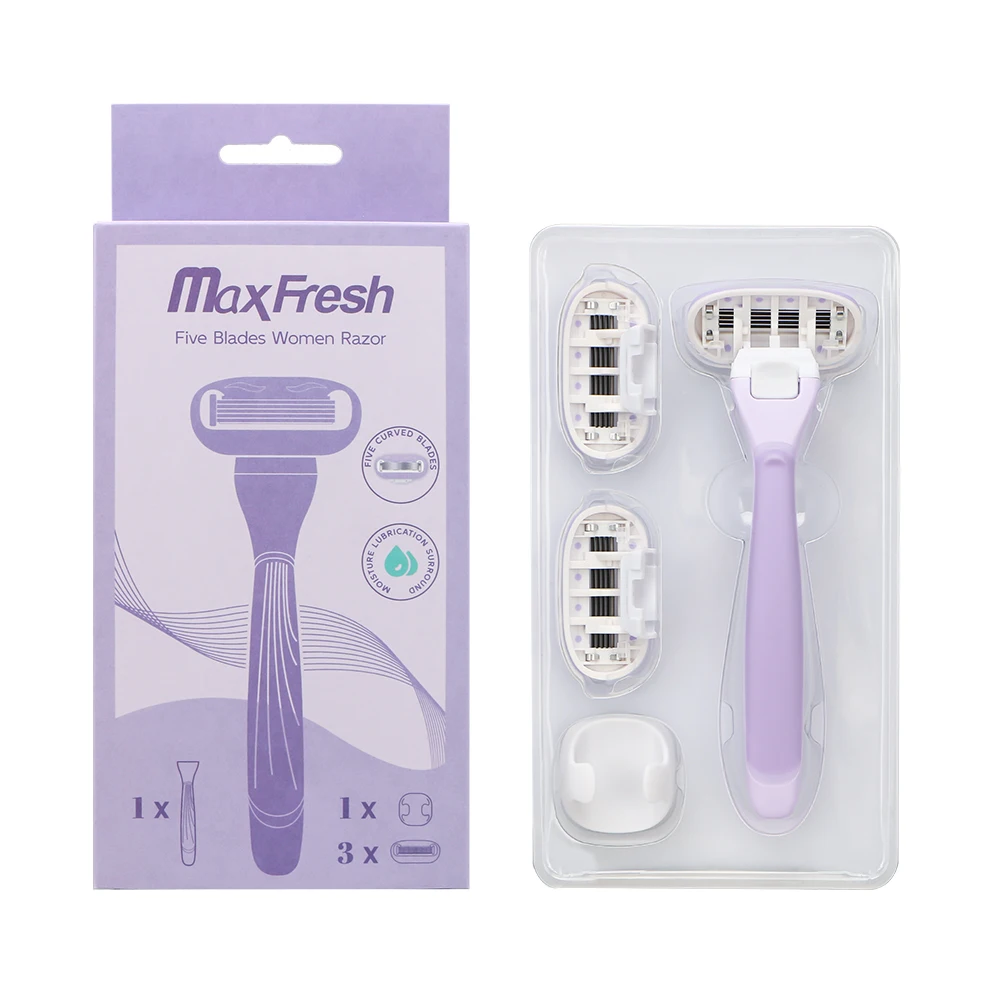 New Five Blades Women Razor with Surrounded Lubricant Strip Ladies ...