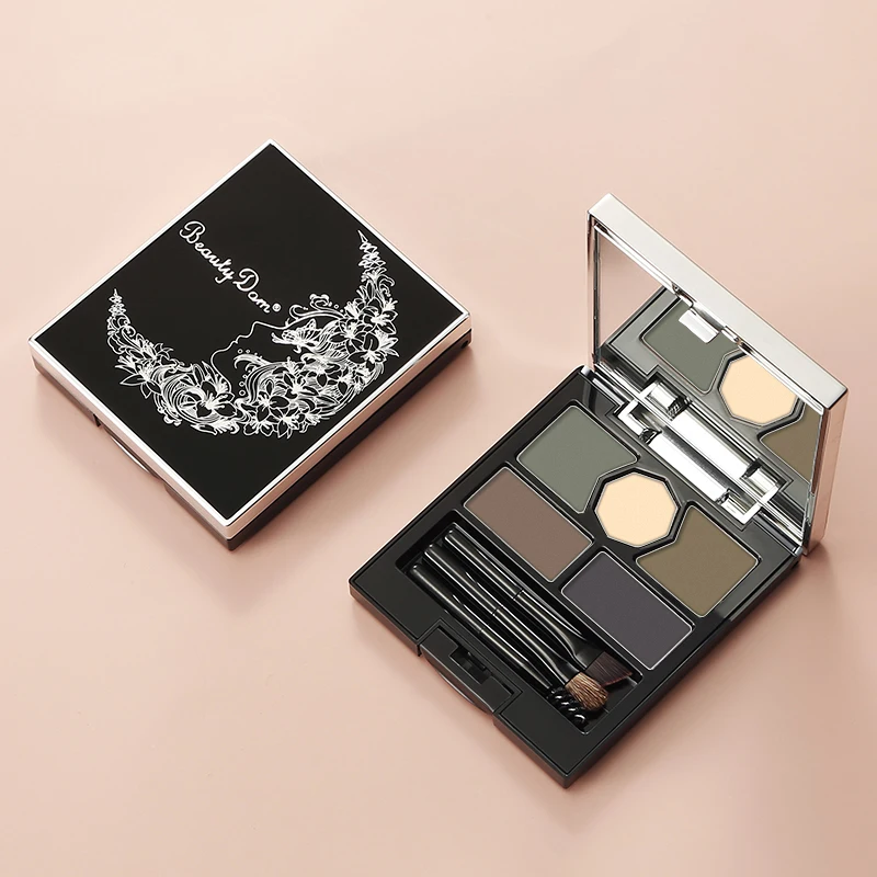 Wholesale Waterproof Eyebrow Pressed Set Long-lasting Brow Powder 5 in 1 Vegan Eyebrow With Mirror supplier