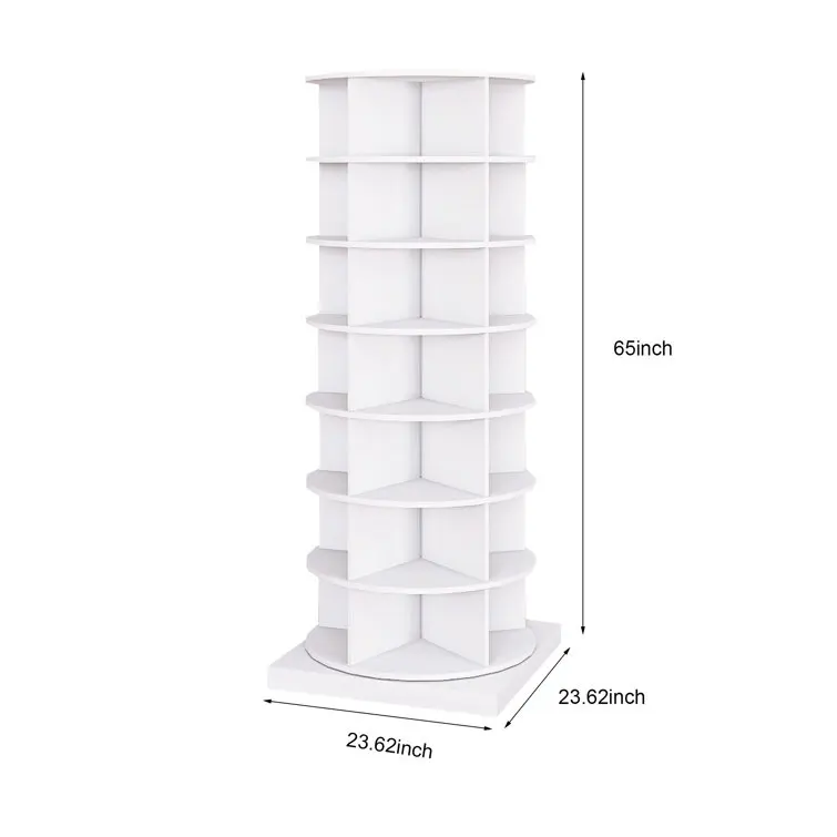 Space Saving Wooden Modern 360 Rotation 8-Layer Shoe Storage Cabinet with Customized Design for Home Furniture and Hotels