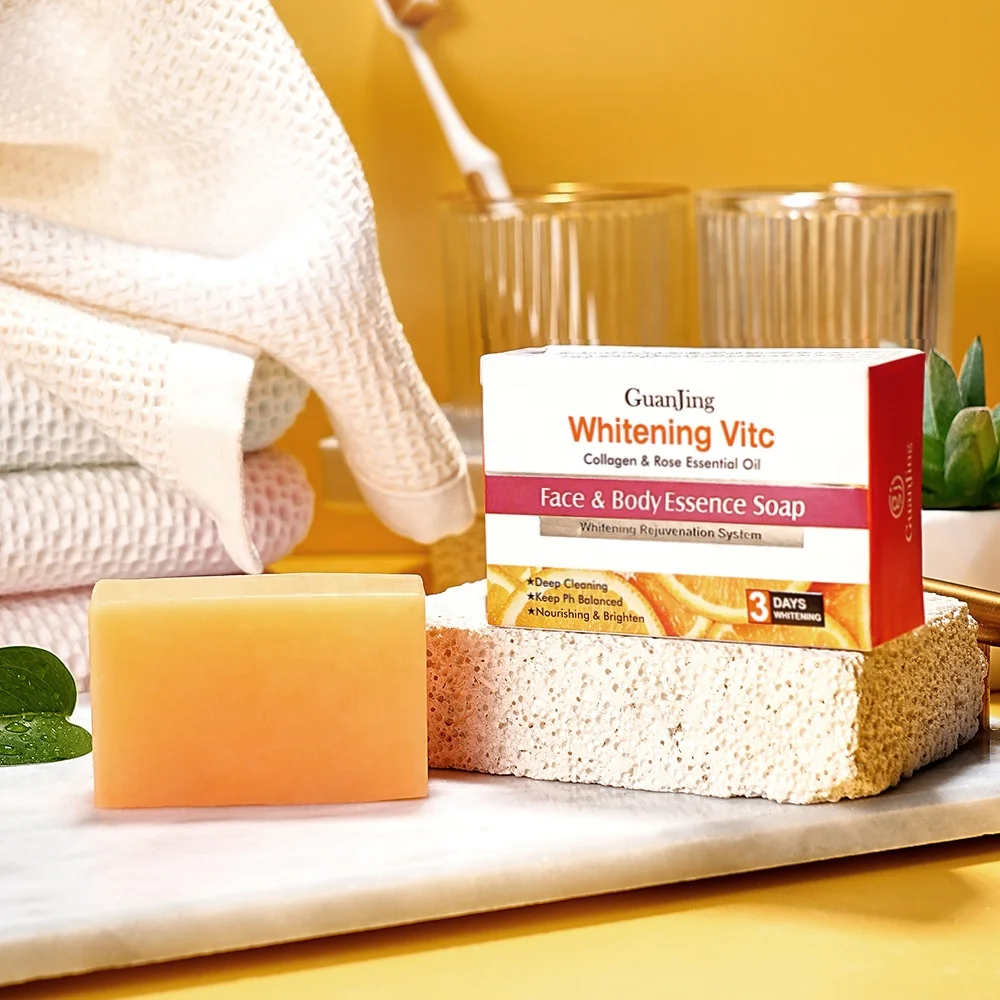 Guanjing Natural Vitamin C & Collagen Soap Brightening Moisturizing Keep Ph  Balanced Cleansing Essence Body Soap