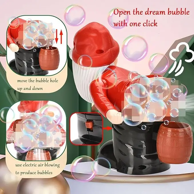 Bubble Blowing Santa Automatic Bubble Machine with Music & Flashing Lights Bubble Blower