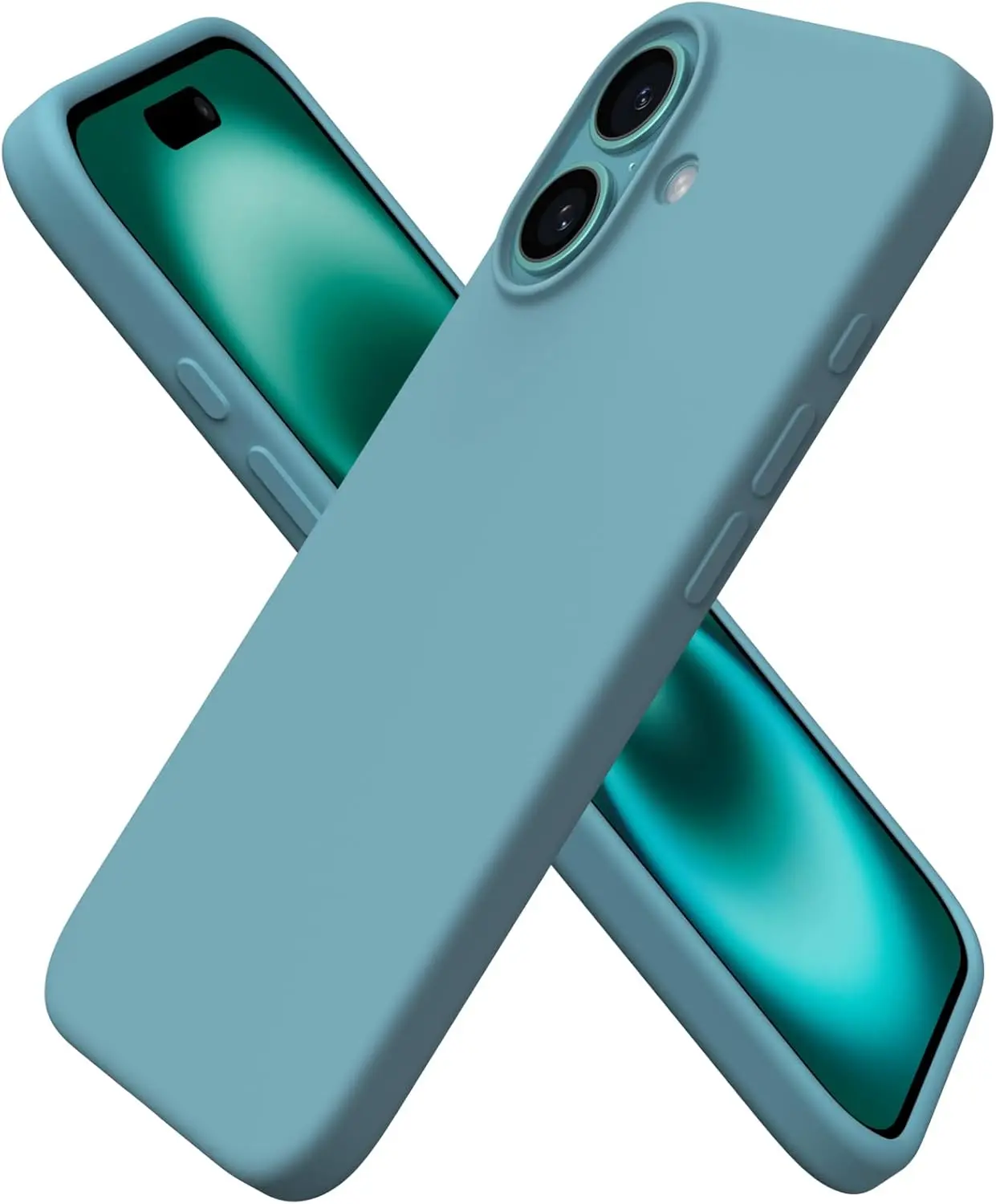 Funda para iPhone 16 Pro Max silicona líquida delgada 3 capas completamente cubierta suave gel goma a prueba de golpes cubierta con sensación de piel suave  