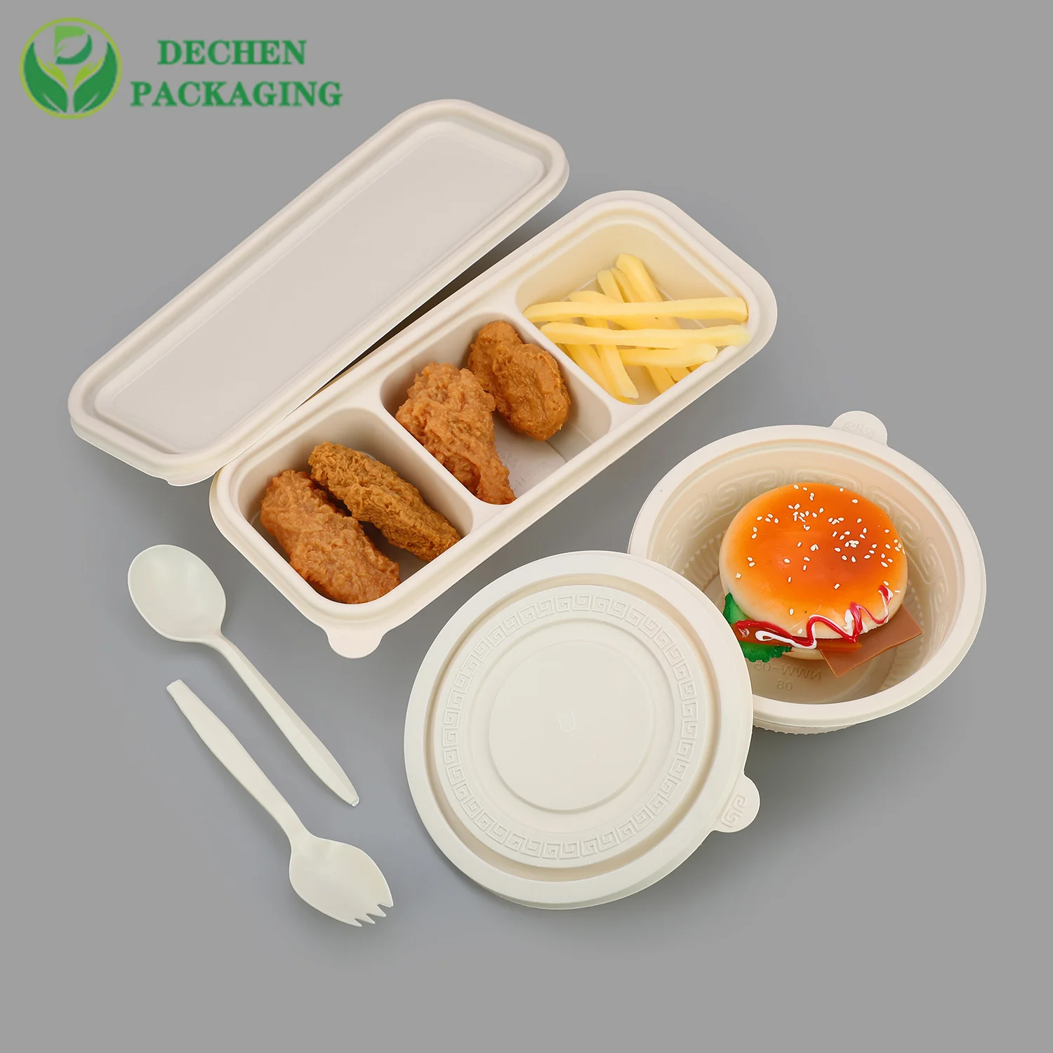 Biodegradable Rice Salad Soup Noodle Disposable Ramen Bowls with Lid