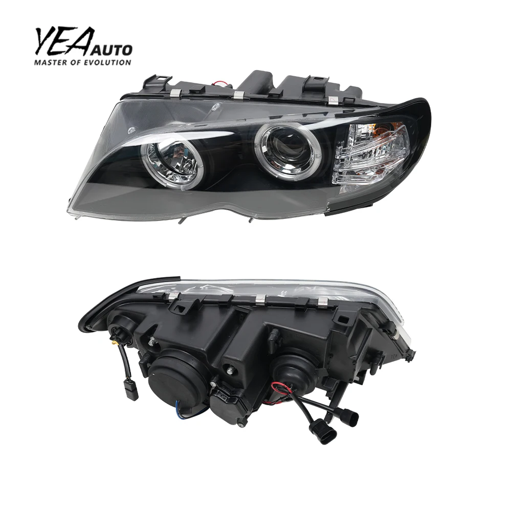 مصابيح أمامية هالوجين لمصابيح أمامية لسيارة bmw سلسلة 3 E46 سيدان بأربعة أبواب، إكسسوارات سيارات 2002-2004