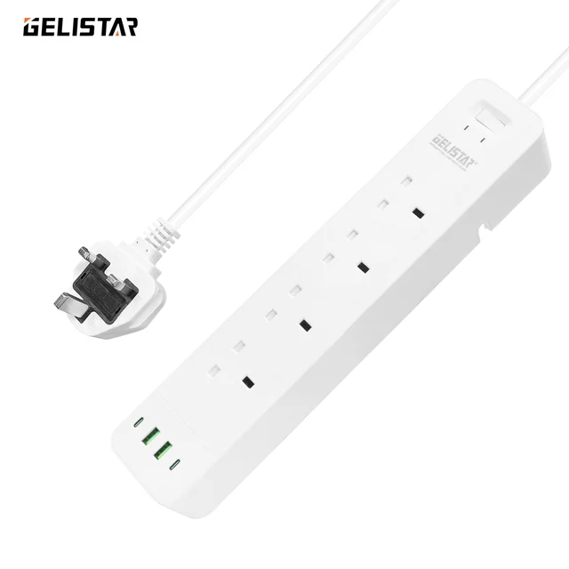 Multifunctional Hot Selling UK Power Strip With TYPE-C Ports Extension Socket US UK EU Plug 4 Ways Office Desk Power Socket