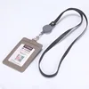 Gray lanyard with pu retractable buckle