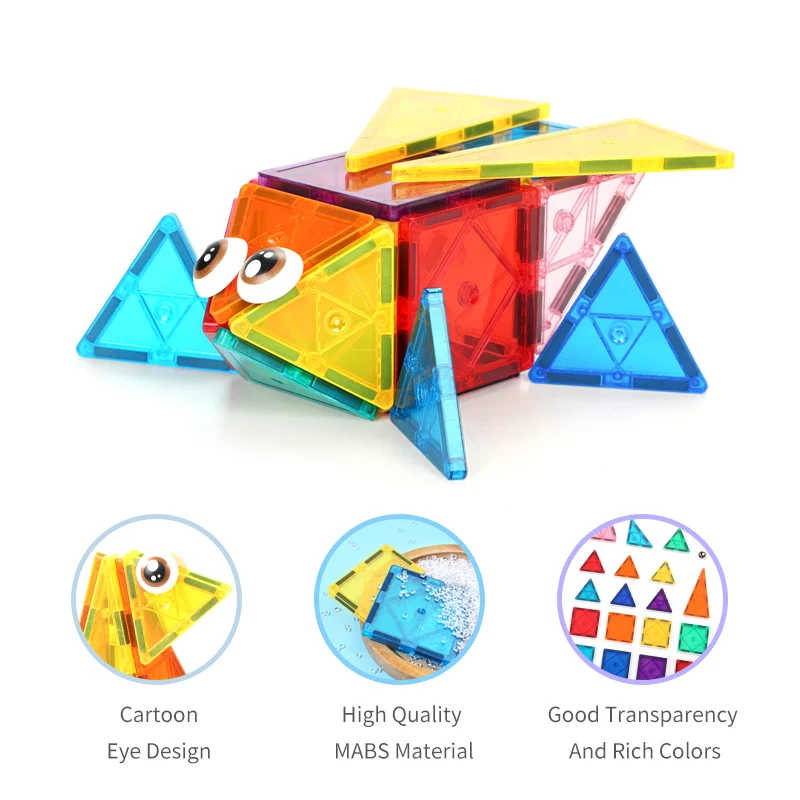 40PCS Custom ODM OEM  Creative Wisdom Connector Plastic Magnetic Building Blocks for Toddlers