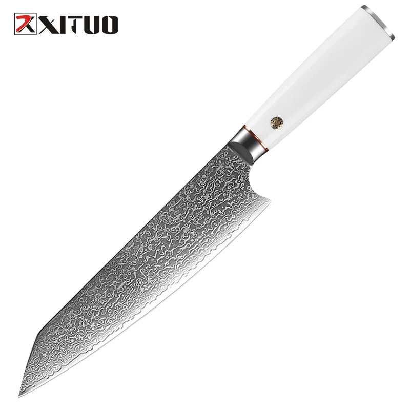 Xituo Japanisches Kiritsuke Messer Damaskus Stahl Scharf Geschnittenes Fleisch Fischs Cheibe Und